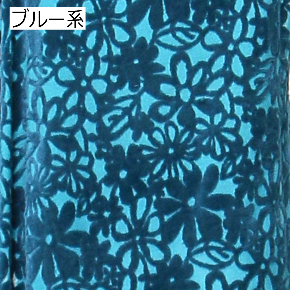 花柄ベロア ポンチョ ベスト 日本製 (057-4891)