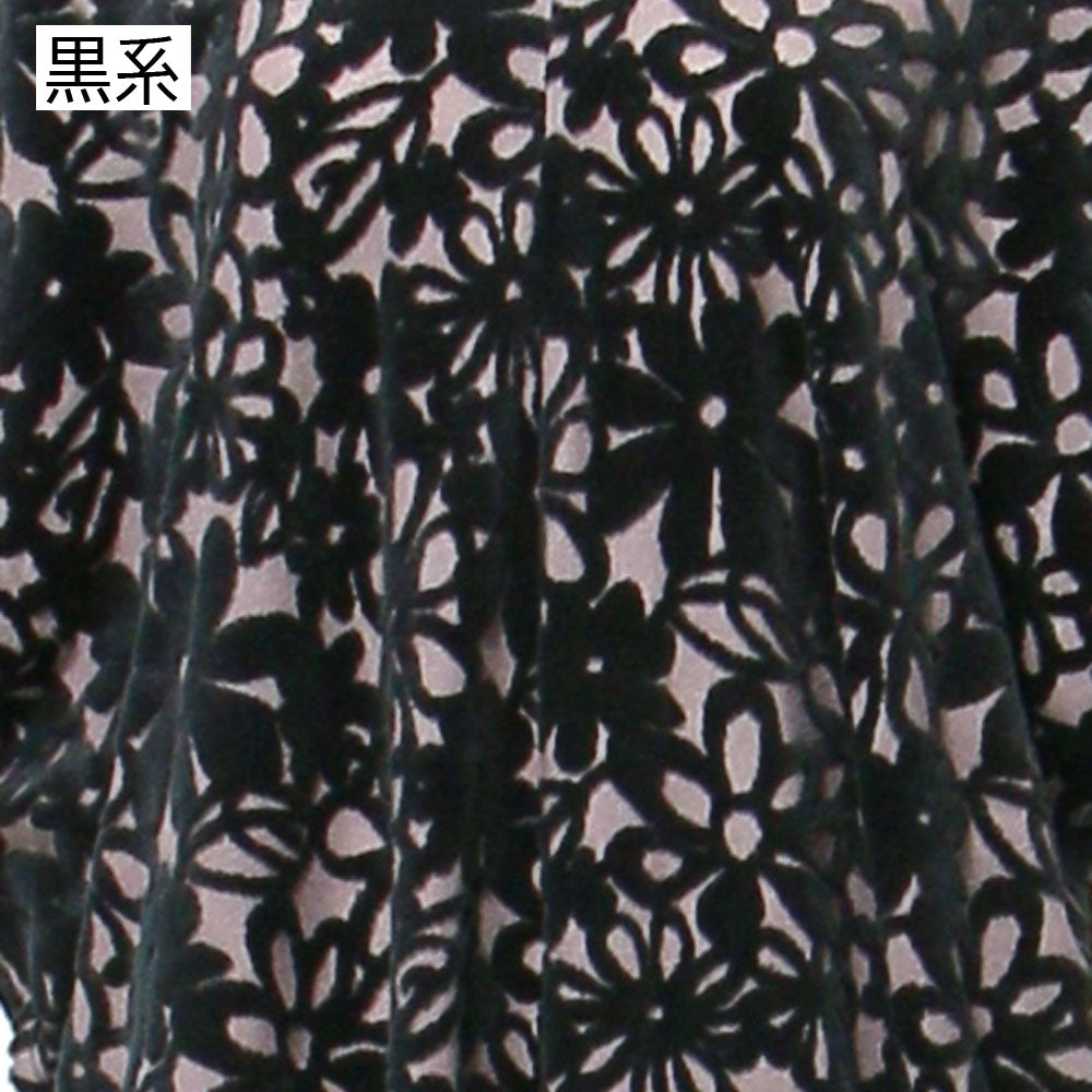 花柄ベロア ポンチョ ベスト 日本製 (057-4891)