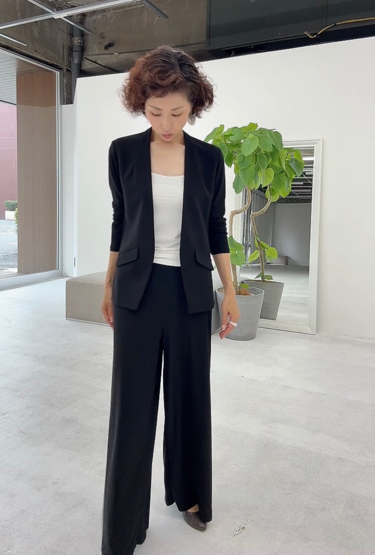 ベアジョーゼットワイドパンツ(094-8186)