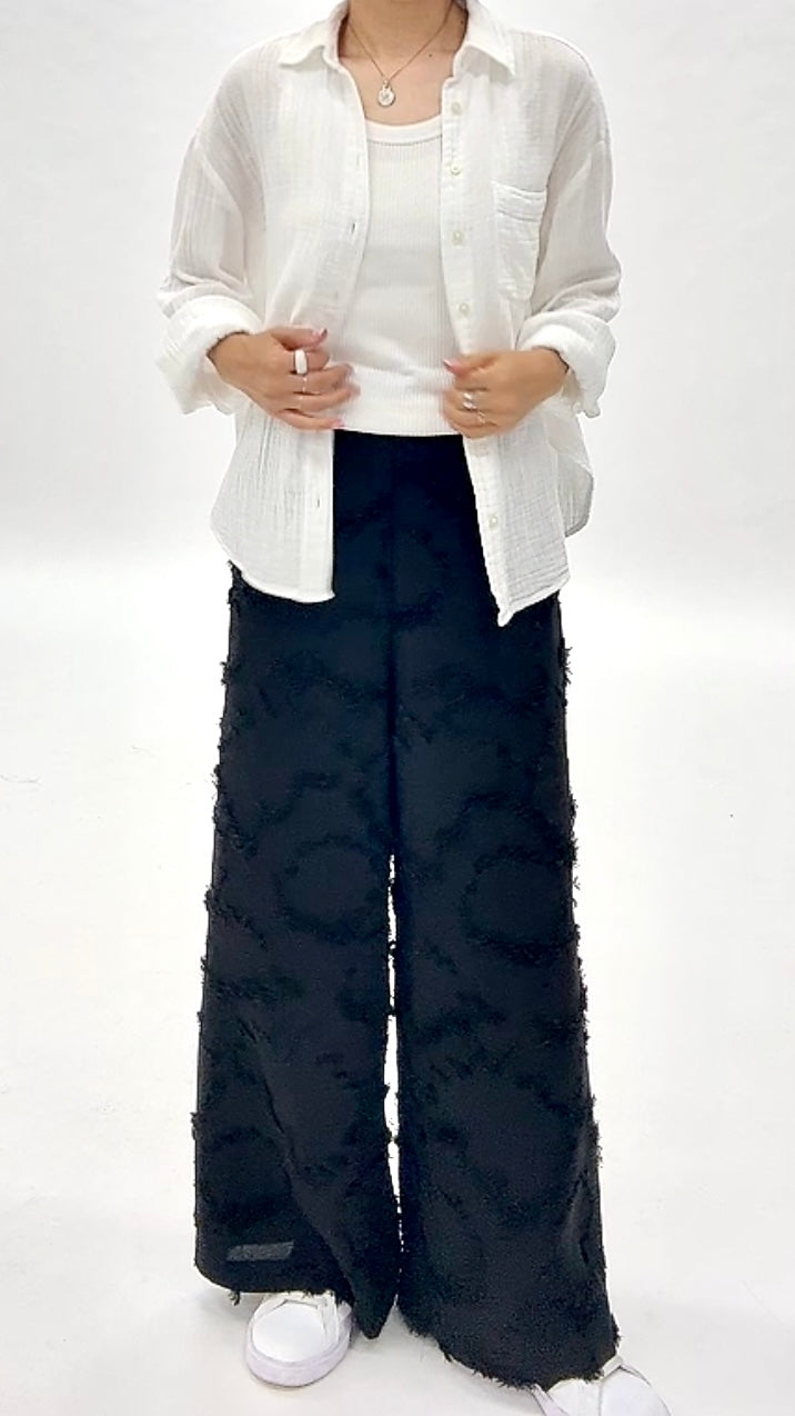 ジャガード ワイドパンツ(063-4458)【10月上旬発送】
