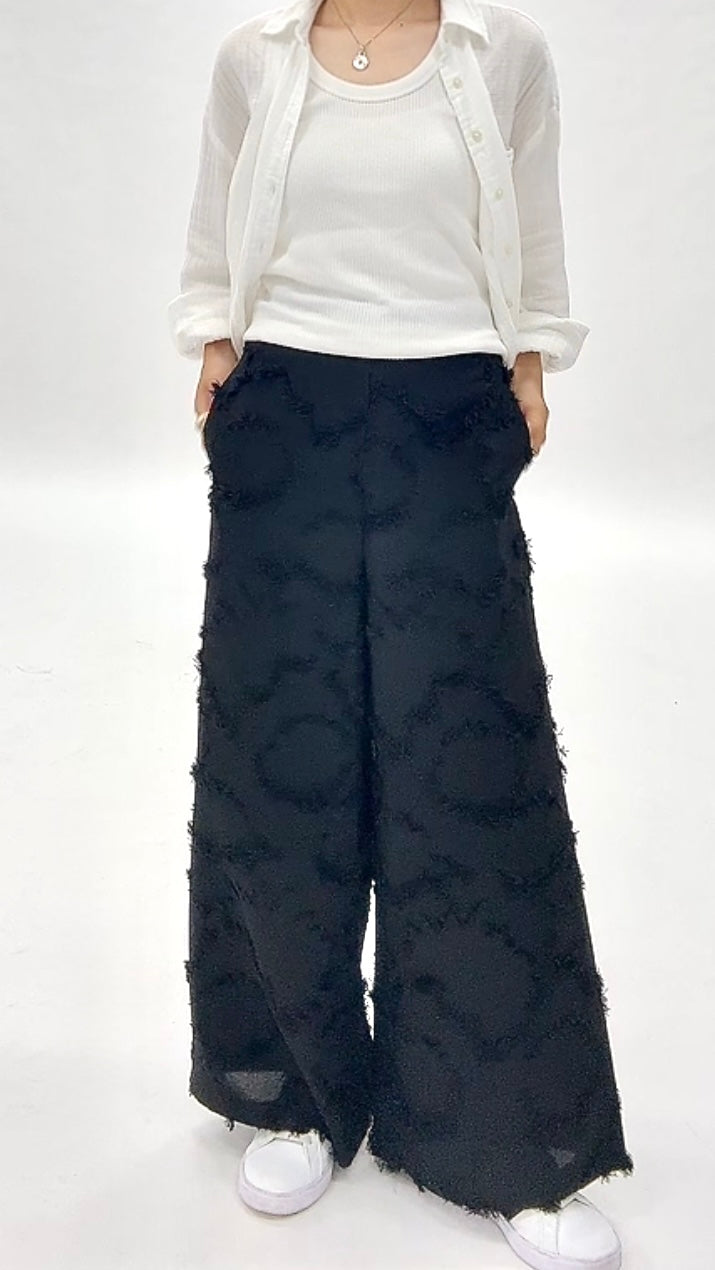 ジャガード ワイドパンツ(063-4458)【10月上旬発送】