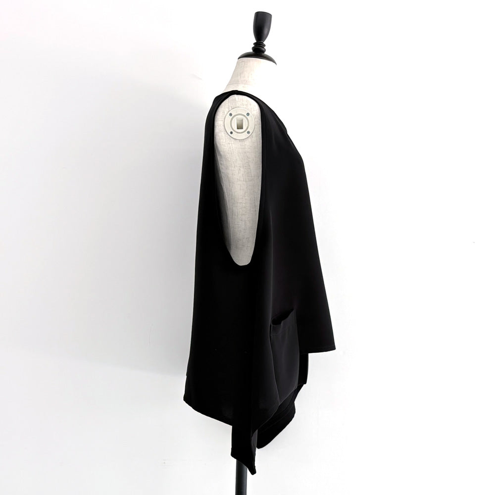 【WEB展 2027年1月予約商品】クロスジョーゼット イレヘムベスト ブラックフォーマル 日本製(057-5116)