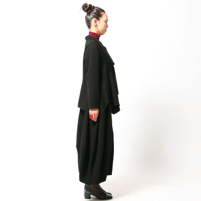【10月予約商品】クロスジョーゼットコクーンパンツ ブラックフォーマル ブラックシリーズ 日本製（057-4492）
