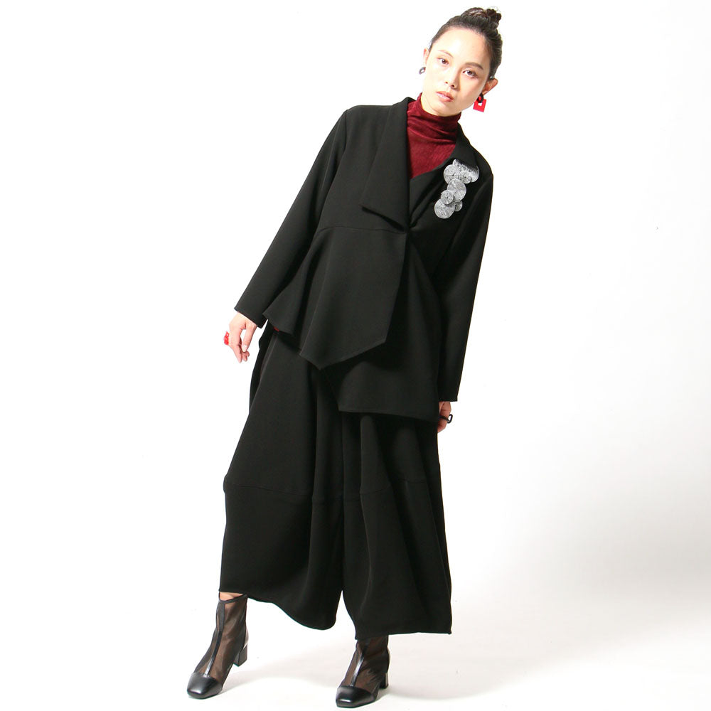 【10月予約商品】クロスジョーゼットコクーンパンツ ブラックフォーマル ブラックシリーズ 日本製（057-4492）
