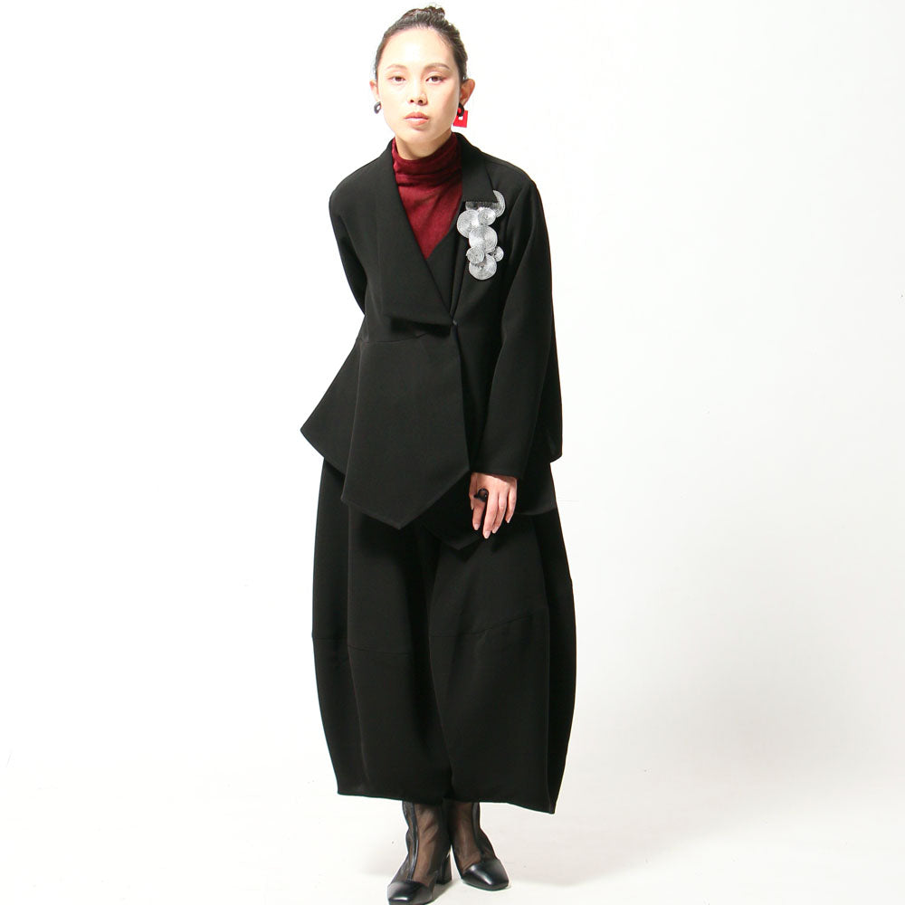 【10月予約商品】クロスジョーゼットコクーンパンツ ブラックフォーマル ブラックシリーズ 日本製（057-4492）