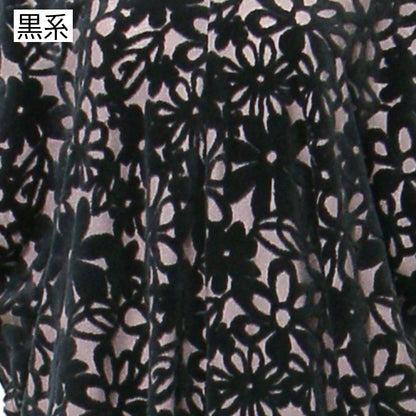 花柄ベロア3つ穴ベスト ジレ 日本製 (057-4890)
