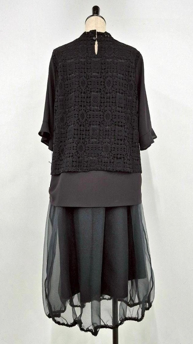 【3日間限定のお得なセット】レースブラウス✕オーガンジースカート✕あったかインナー 送料無料