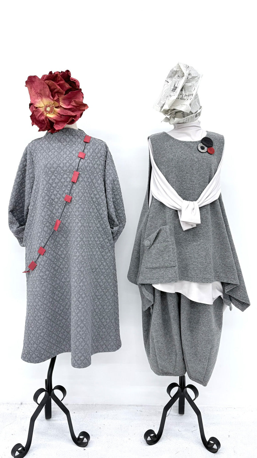 【10月予約商品】イタリースライバーニットコクーンパンツ ウール混 日本製（057-4619）