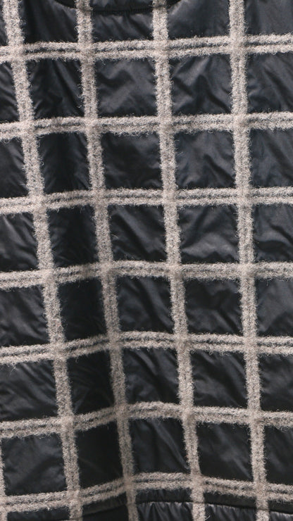 ブロックラインキルティングベスト ウール混 チェック柄 日本製(057-4928)