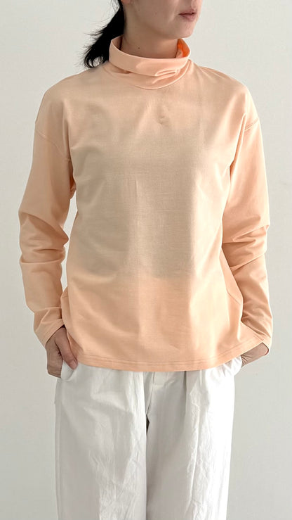 【OOOO】 WASHIロングスリーブハイネックTシャツ [P Coral]