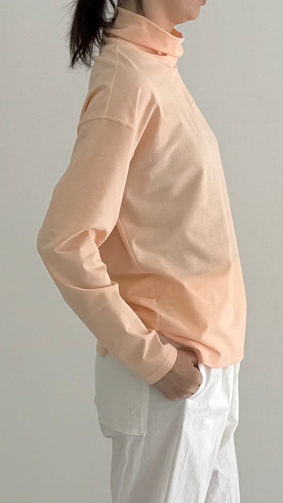 【OOOO】 WASHIロングスリーブハイネックTシャツ [P Coral]