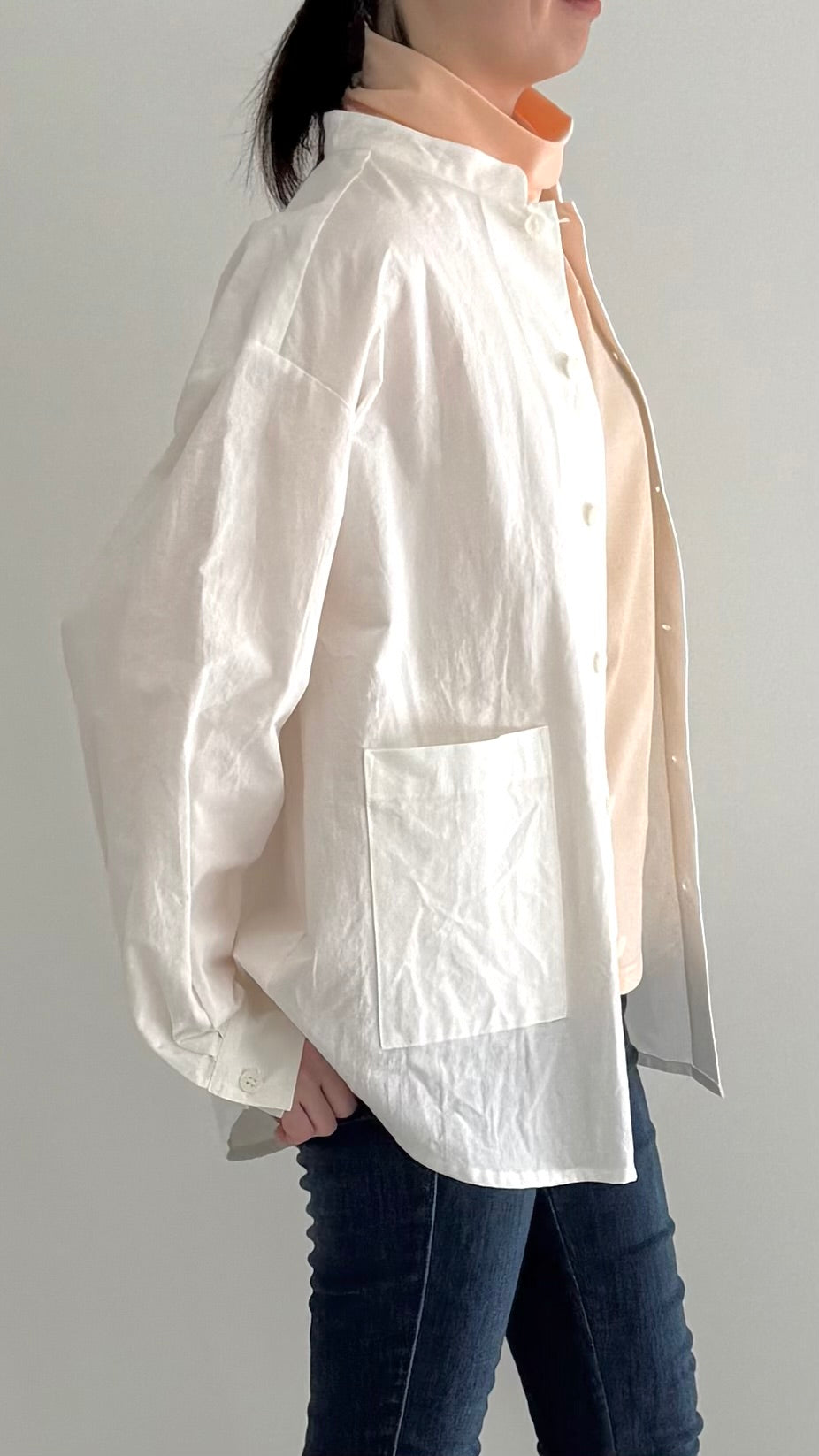【OOOO】 WASHIロングスリーブハイネックTシャツ [P Coral]
