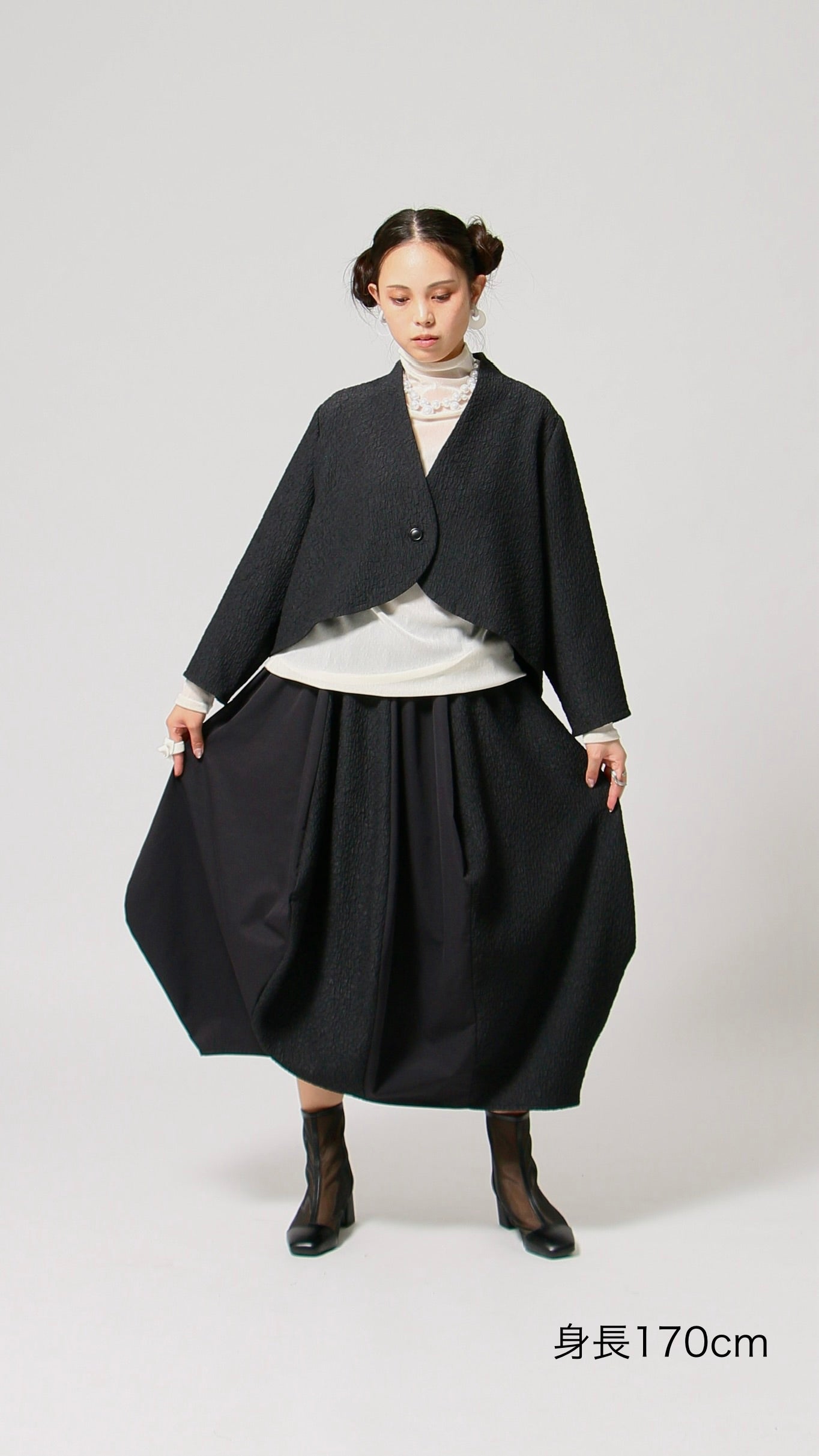 ソロテックストレッチバルーンスカート 日本製(057-4980)