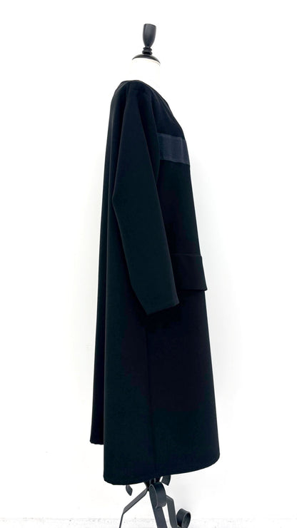【WEB展 2027年1月予約商品】クロスジョーゼット オーガンジー切り替えワンピース フォーマル 日本製（057-5240）