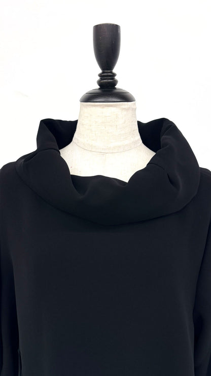 【WEB展 2027年1月予約商品】クロスジョーゼット チュニックブラウス ブラックフォーマル 日本製（057-4957）
