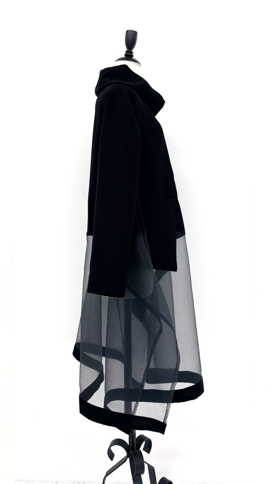 【WEB展 2027年1月予約商品】クロスジョーゼット チュニックブラウス ブラックフォーマル 日本製（057-4957）