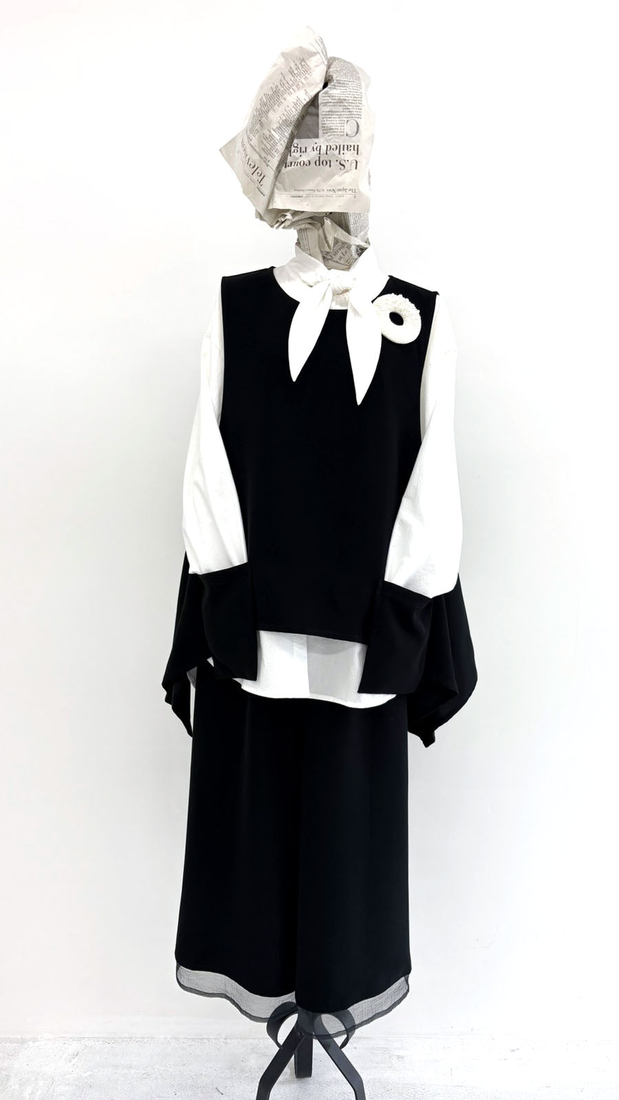 【WEB展 2027年1月予約商品】クロスジョーゼット イレヘムベスト ブラックフォーマル 日本製（057-5116）