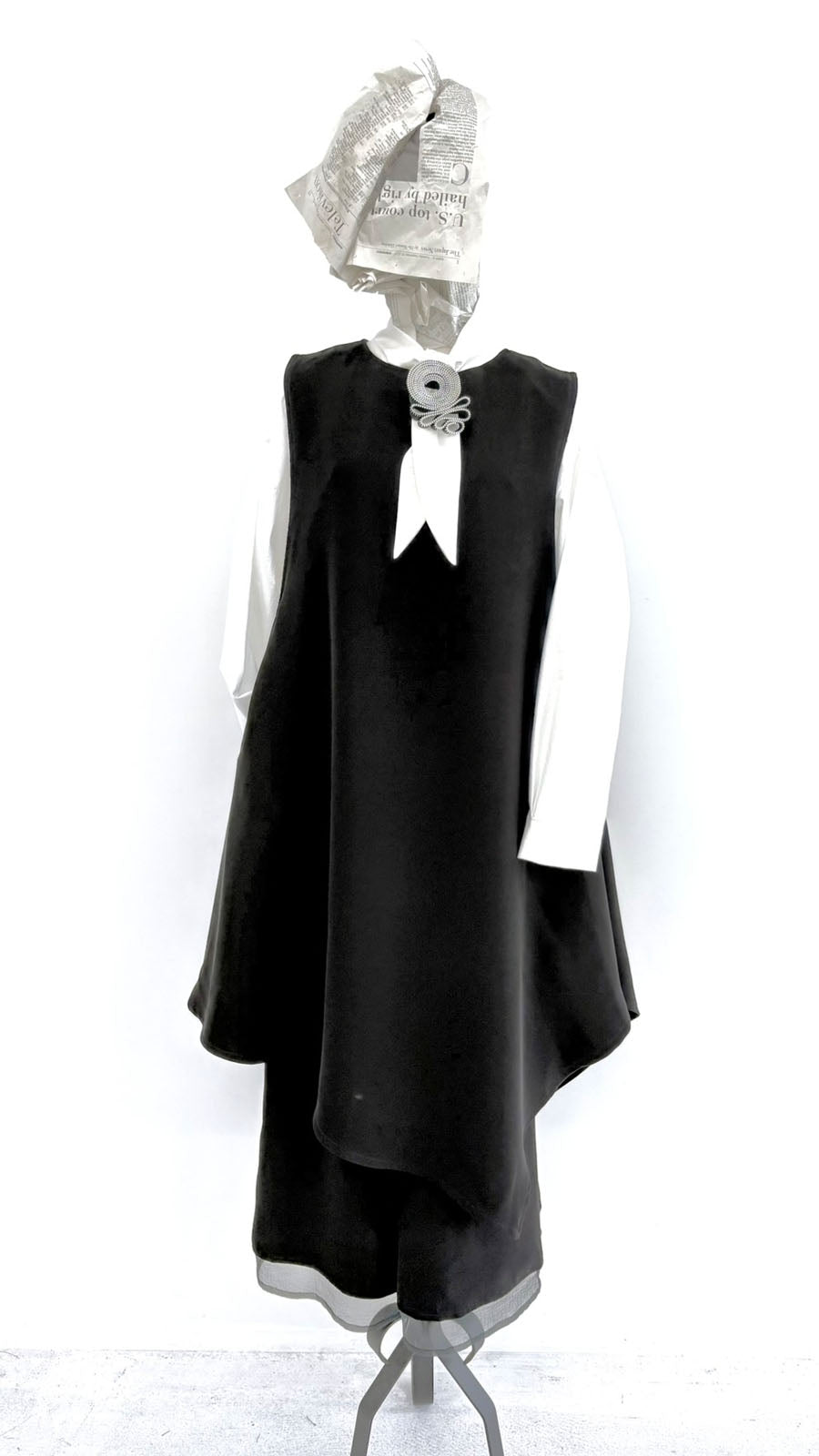 【WEB展 2027年1月予約商品】クロスジョーゼット 2WAYロングベスト ブラックフォーマル 日本製（057-5115）
