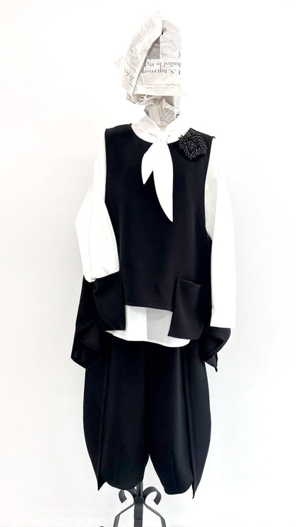 【WEB展 2027年1月予約商品】クロスジョーゼット コクーンパンツ ブラックフォーマル 日本製（057-5242）