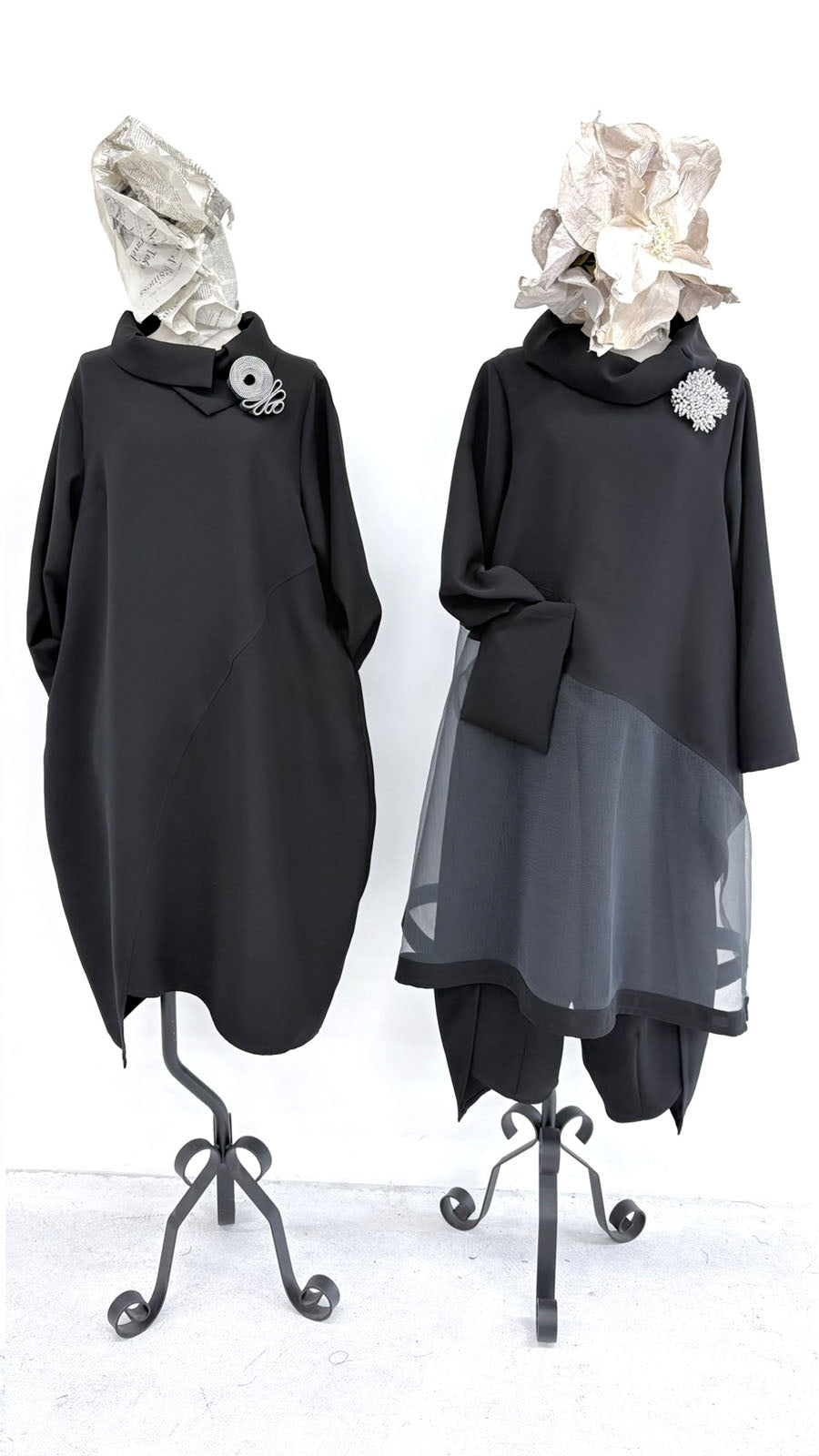 【WEB展 2027年1月予約商品】クロスジョーゼット アシメ衿ワンピース フォーマル 日本製（057-5241）