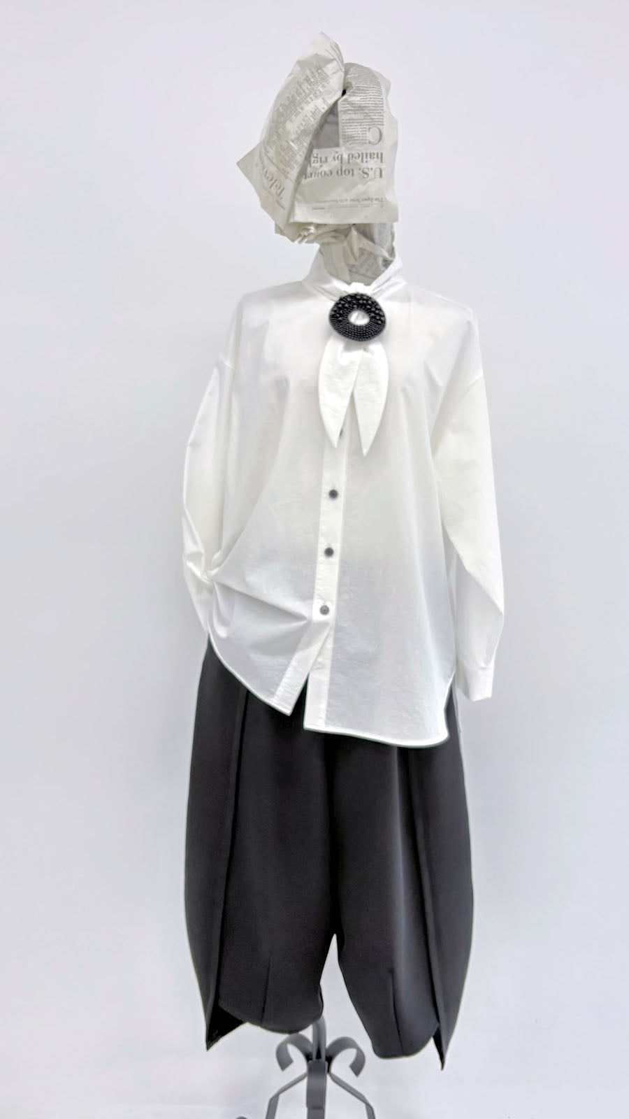 【WEB展 2027年1月予約商品】クロスジョーゼット コクーンパンツ ブラックフォーマル 日本製（057-5242）