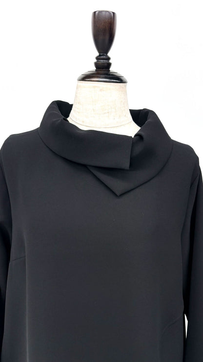 【WEB展 2027年1月予約商品】クロスジョーゼット アシメ衿ワンピース フォーマル 日本製（057-5241）