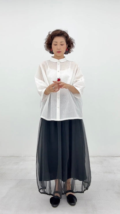 オーガンジー スカート 日本製 (057-4515)