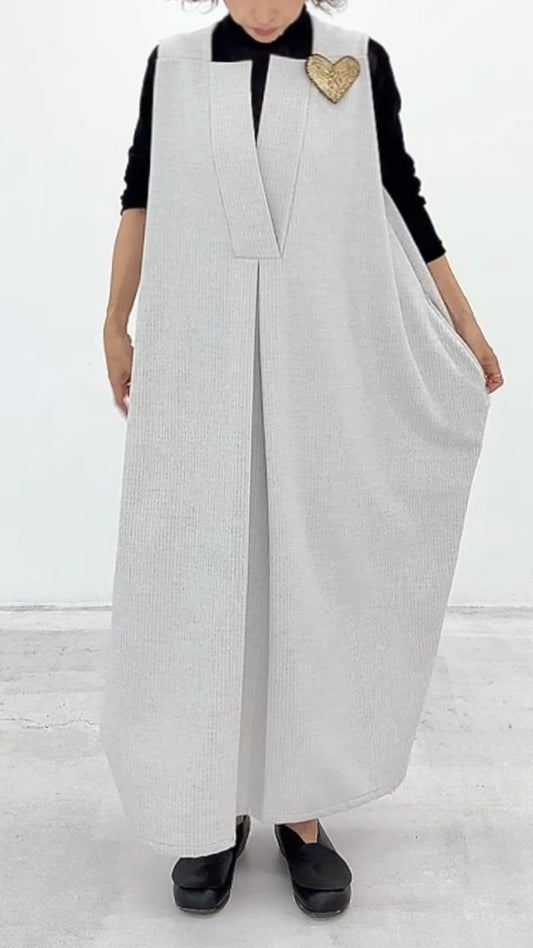 アンジー縦ストレッチ両面起毛ジャンパードレス ワンピース 日本製(057-4935)