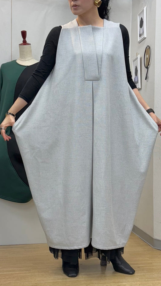 アンジー縦ストレッチ両面起毛ジャンパードレス ワンピース 日本製(057-4935)