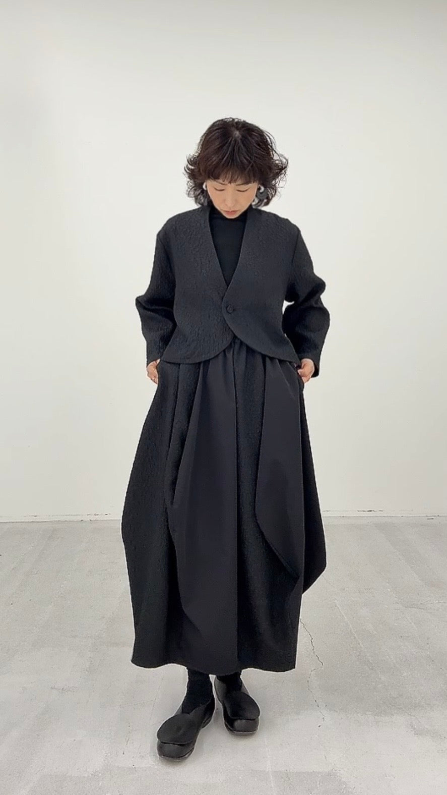 ソロテックストレッチバルーンスカート 日本製(057-4980)