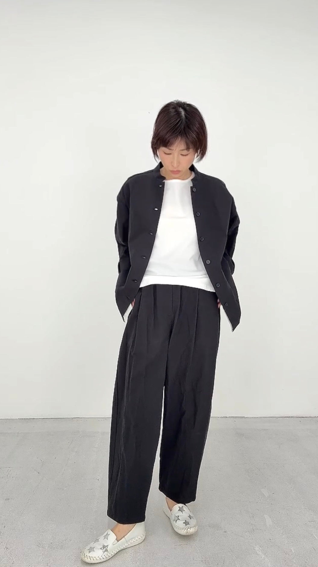【OOOO】WASHIシャツ　[BLACK]