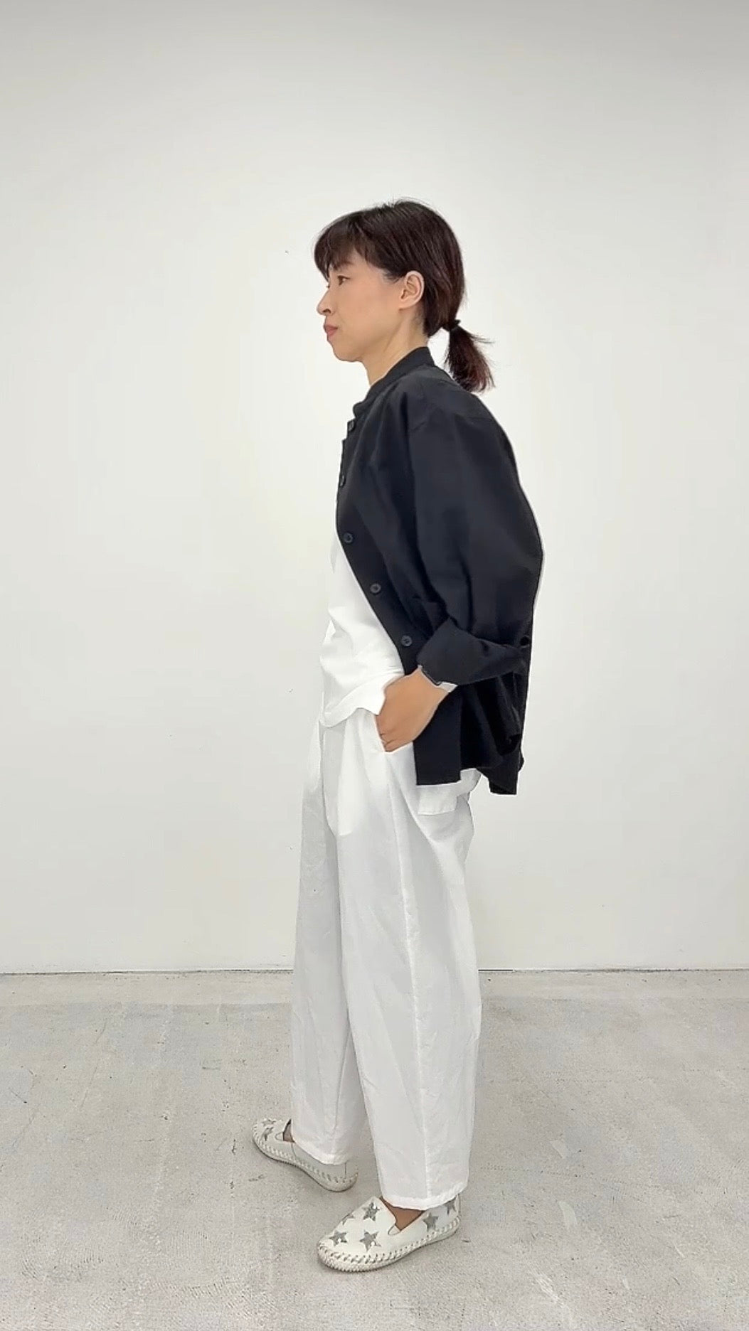 【OOOO】WASHIシャツ　[BLACK]