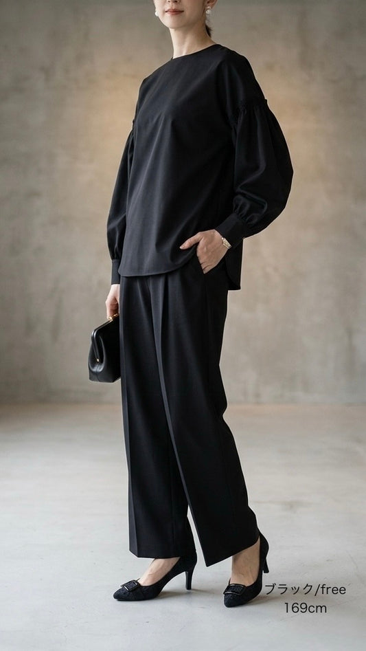 シワになりにくいビューティーブラウス　50%OFF 073-0079