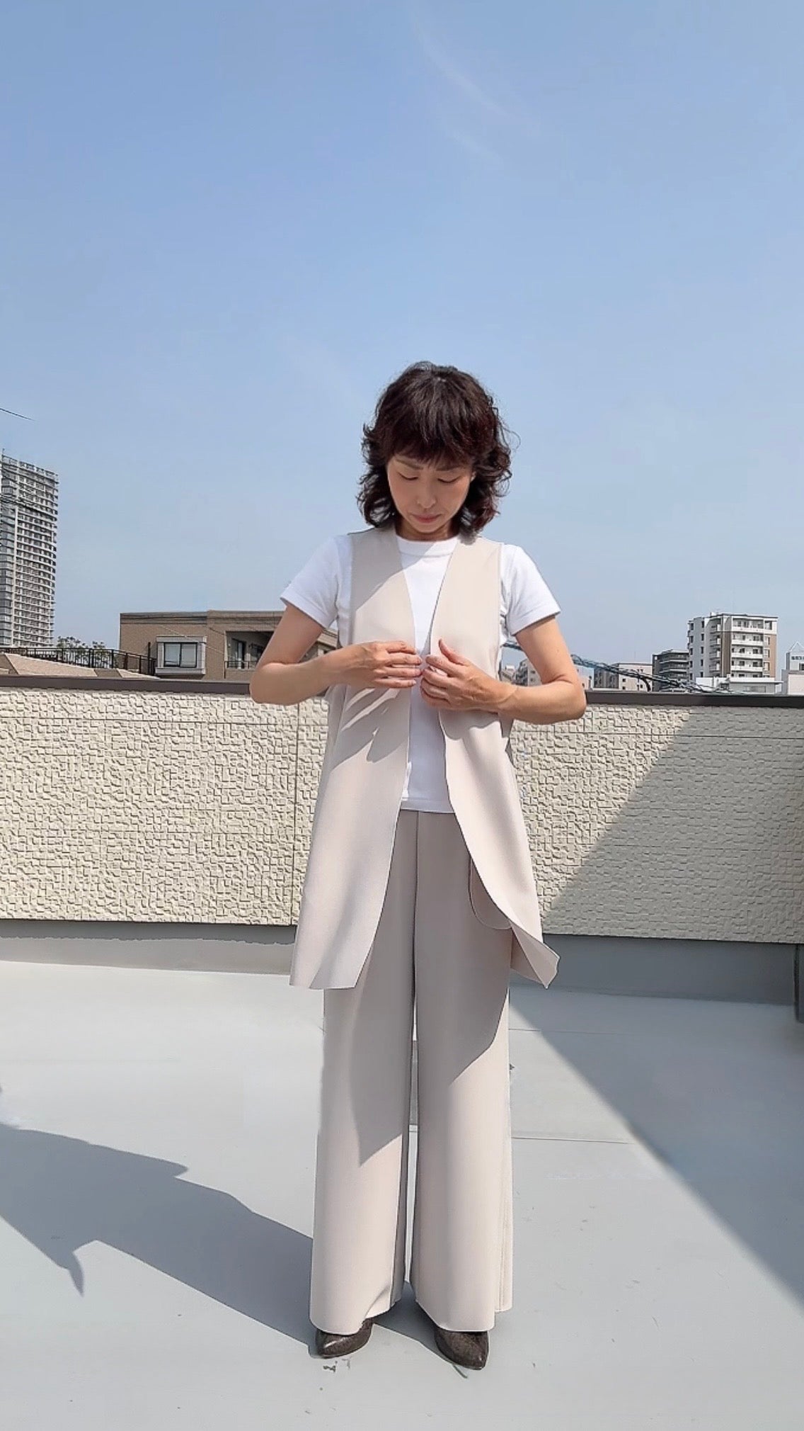 断ち切りダンボールニット パンツ 065-3373