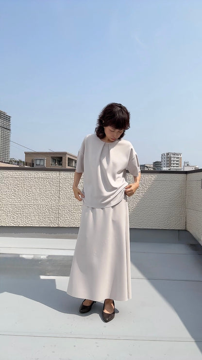 断ち切りダンボールニット ストレートススカート 065-3372