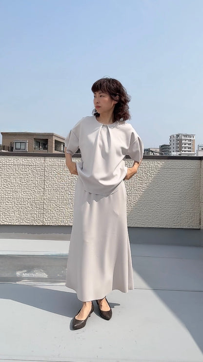 断ち切りダンボールニット ストレートススカート 065-3372