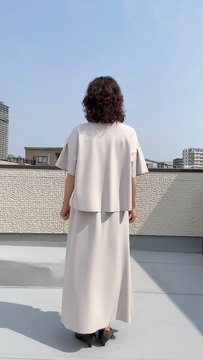 断ち切りダンボールニット ストレートススカート 065-3372