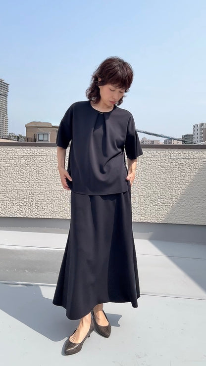断ち切りダンボールニット ストレートススカート 065-3372