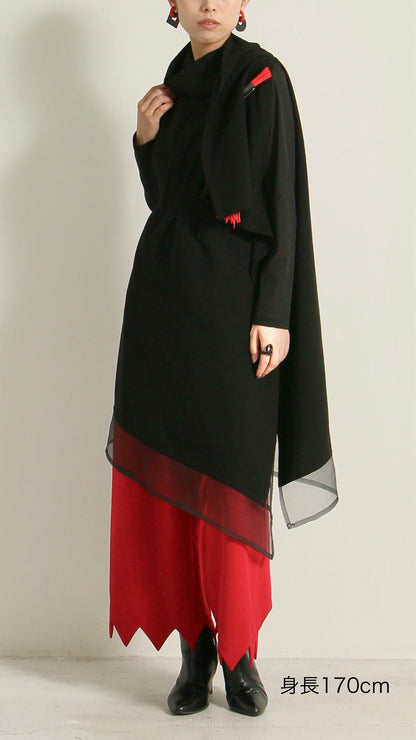 3つ穴ベスト ジレ クロスジョーゼット ブラックフォーマル 日本製(057-4484)