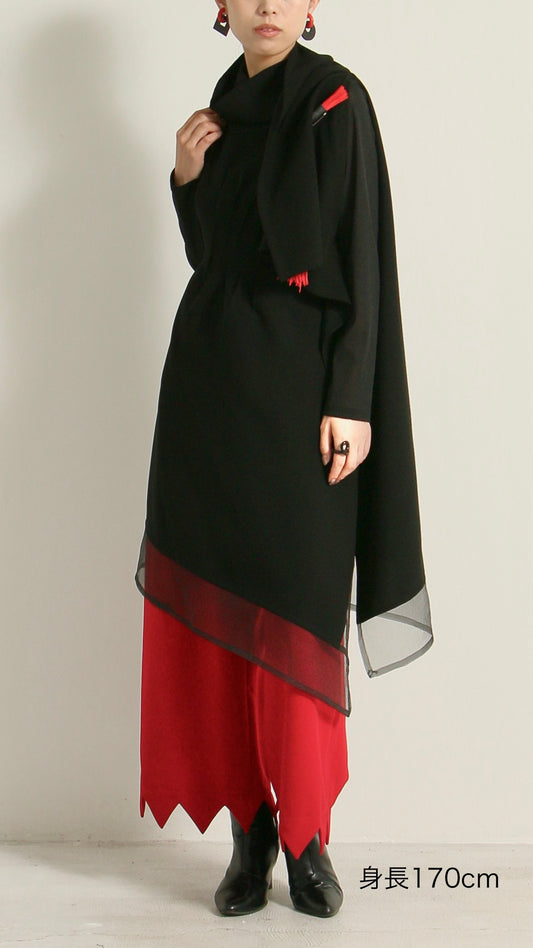 3つ穴ベスト ジレ クロスジョーゼット ブラックフォーマル 日本製(057-4484)