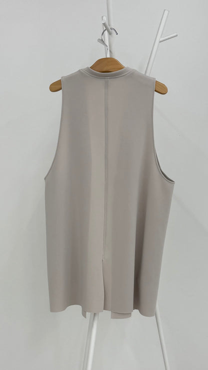 断ち切りダンボールニット ミドルジレ 065-3370