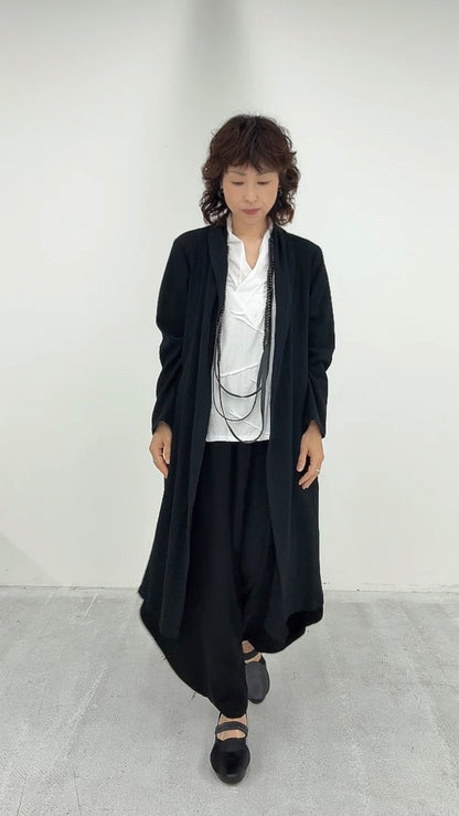 クロスジョーゼットラウンド変形パンツ ブラックフォーマル 日本製