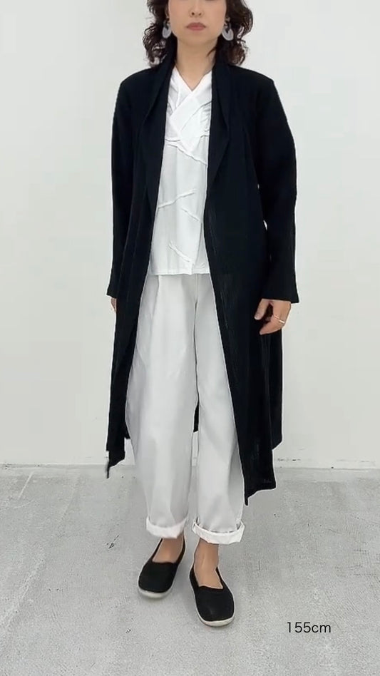 桐七炊き 楊柳 ロングカーディガン 着流し 綿100% 天然素材 日本製 057-5041