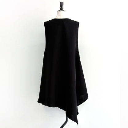 【WEB展 2027年1月予約商品】クロスジョーゼット 2WAYロングベスト ブラックフォーマル 日本製（057-5115）