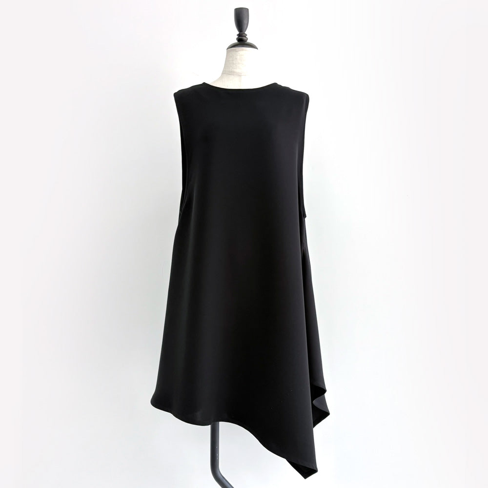 【WEB展 2027年1月予約商品】クロスジョーゼット 2WAYロングベスト ブラックフォーマル 日本製（057-5115）