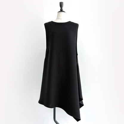 【WEB展 2027年1月予約商品】クロスジョーゼット 2WAYロングベスト ブラックフォーマル 日本製（057-5115）
