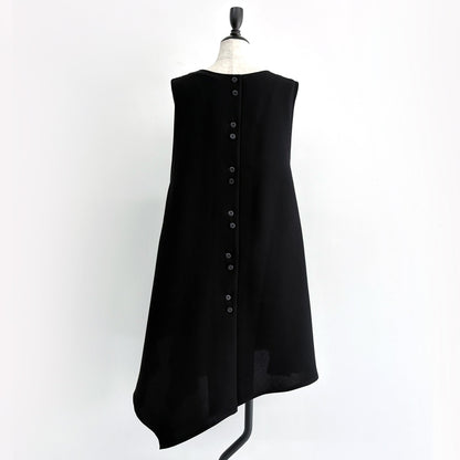 【WEB展 2027年1月予約商品】クロスジョーゼット 2WAYロングベスト ブラックフォーマル 日本製（057-5115）