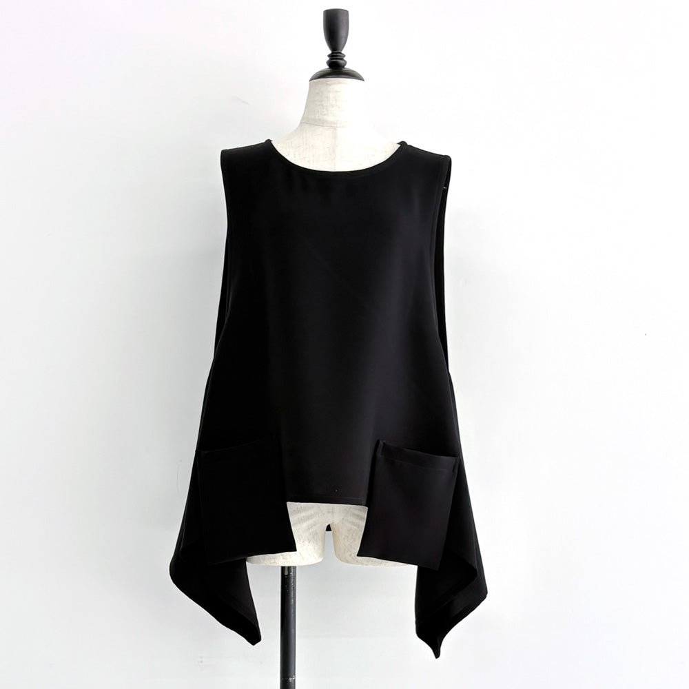 【WEB展 2027年1月予約商品】クロスジョーゼット イレヘムベスト ブラックフォーマル 日本製（057-5116）
