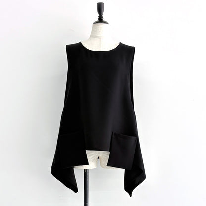 【WEB展 2027年1月予約商品】クロスジョーゼット イレヘムベスト ブラックフォーマル 日本製（057-5116）