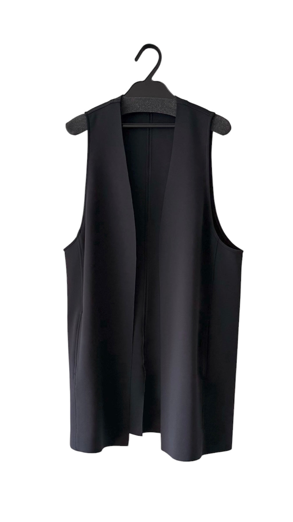 断ち切りダンボールニット ミドルジレ 065-3370